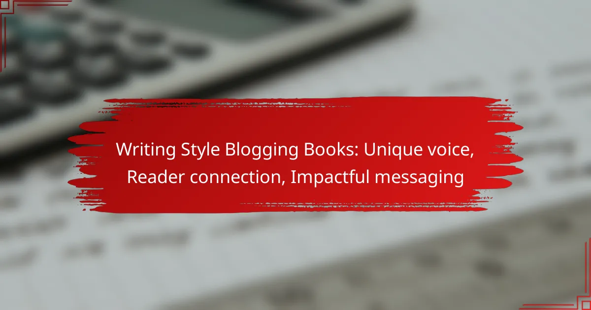 Writing Style Blogging Books: Unique voice, Reader connection, Impactful messaging