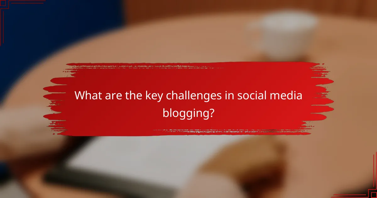 What are the key challenges in social media blogging?