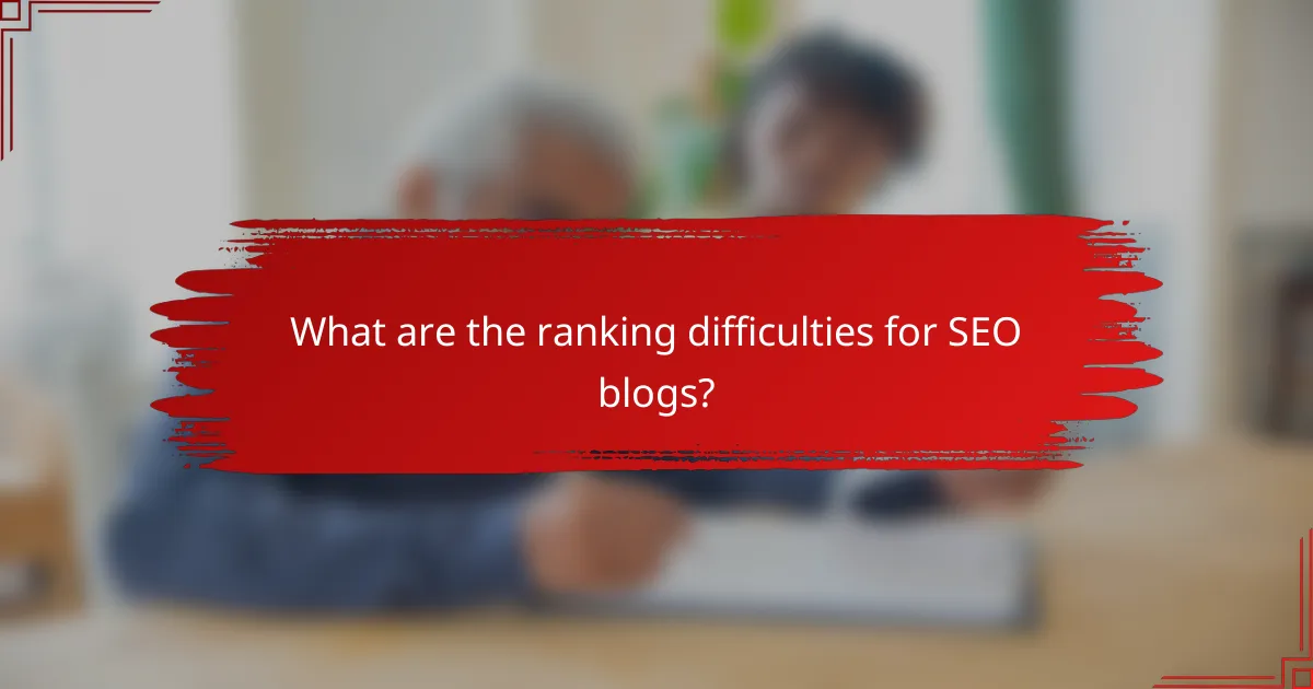 What are the ranking difficulties for SEO blogs?