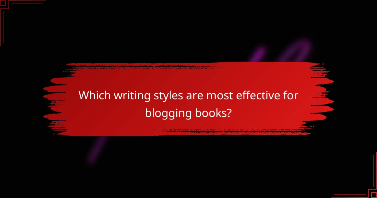 Which writing styles are most effective for blogging books?